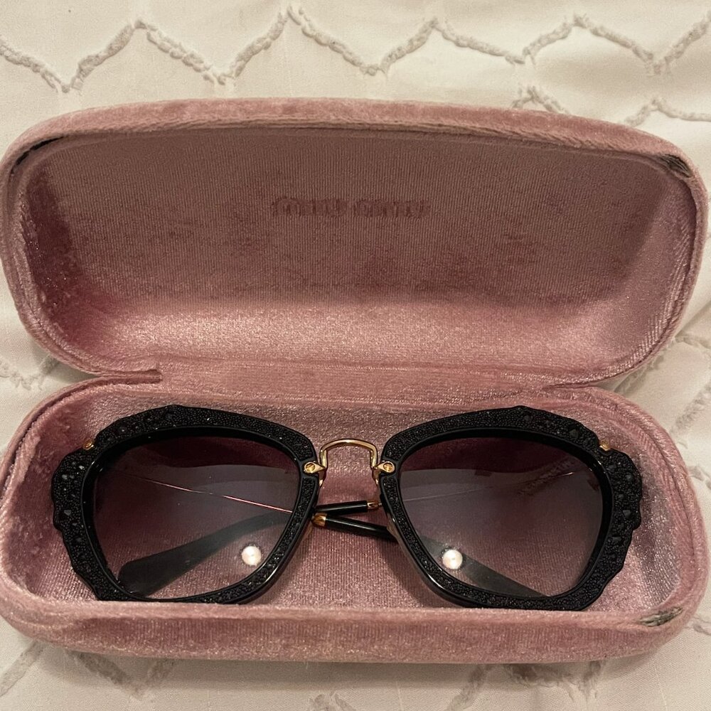 Miu Miu Cat-Eye Gradient Sunglasses With Glitter … - image 1